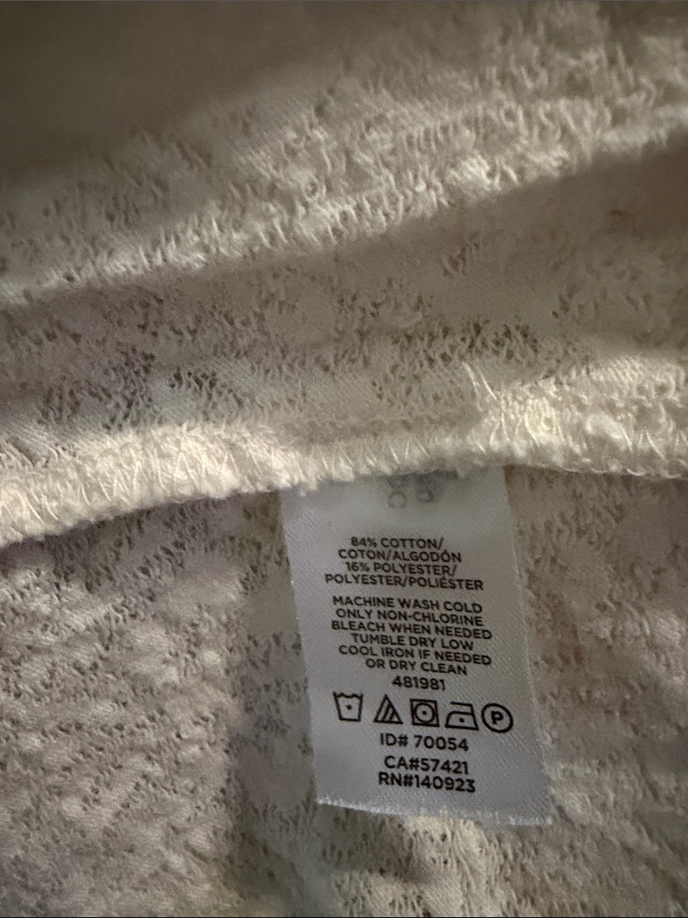 LOFT White Textured Crewneck long sleeve top. - Picture 3 of 3